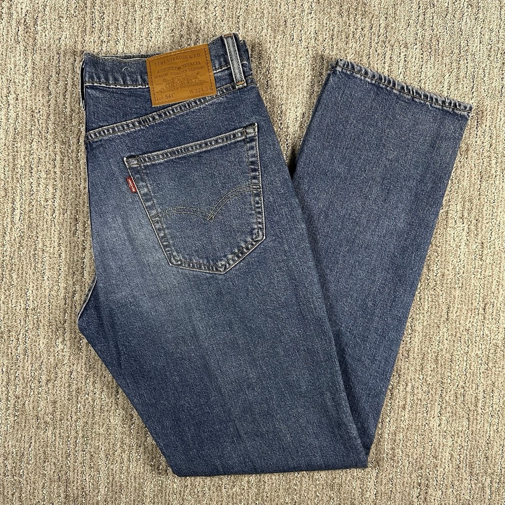 Levis 541 Jeans Mens 32x34 Blue Athletic Fit Tapered Leg Premium Denim Big E